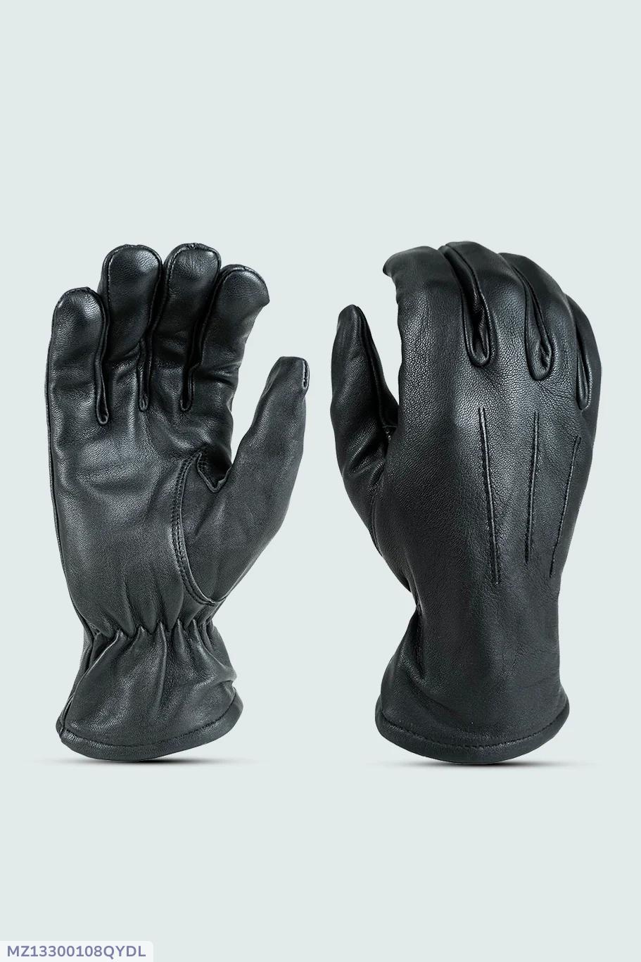 2 Pcs Leather Plain Leather Gloves