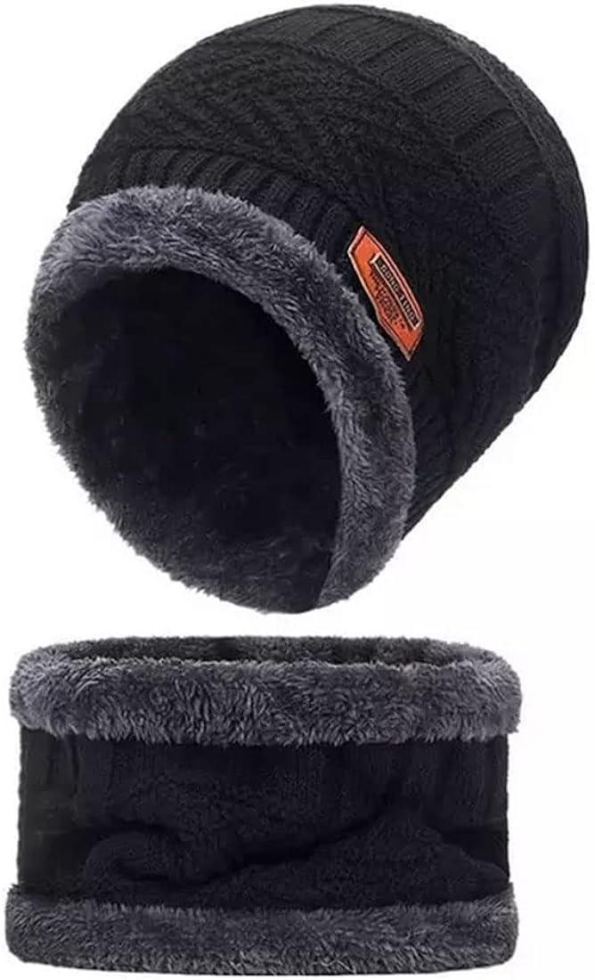 1 Pc Wool Beanie And Neck Warmer