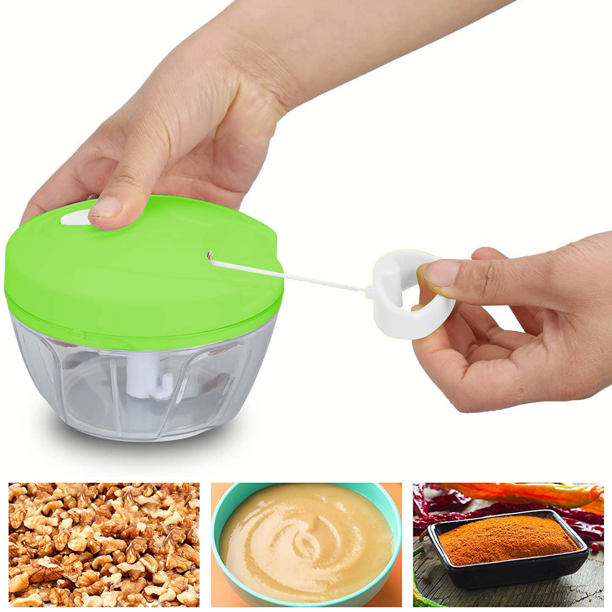 Speedy chopper multi use turbo cutter mini handy manual speed chopper for vegetables fruits imported heavy quality best make your life easier nicer dicer (Random color)