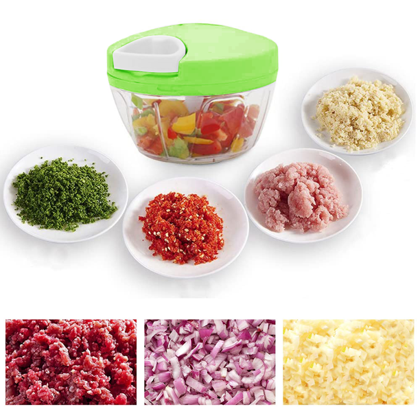 Speedy chopper multi use turbo cutter mini handy manual speed chopper for vegetables fruits imported heavy quality best make your life easier nicer dicer (Random color)