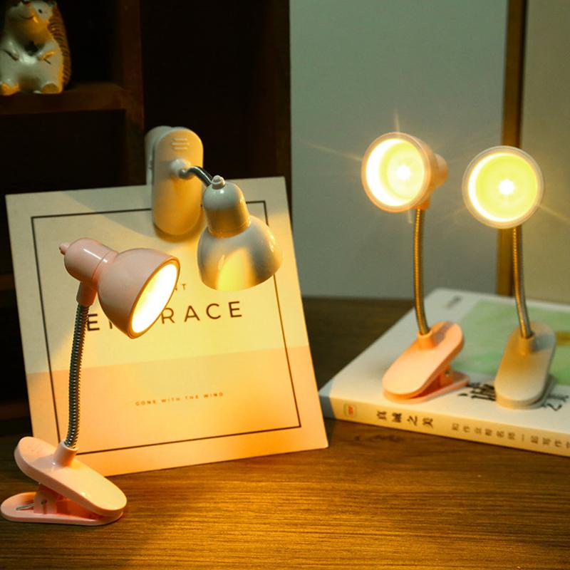 Mini LED Clamp Lamp – Portable USB-Powered Desk Light with Adjustable Flexible Neck, Strong Clamp Base, Eye-Friendly Flicker-Free Lighting for Home, Office, Bedside & Travel ( Random Color)