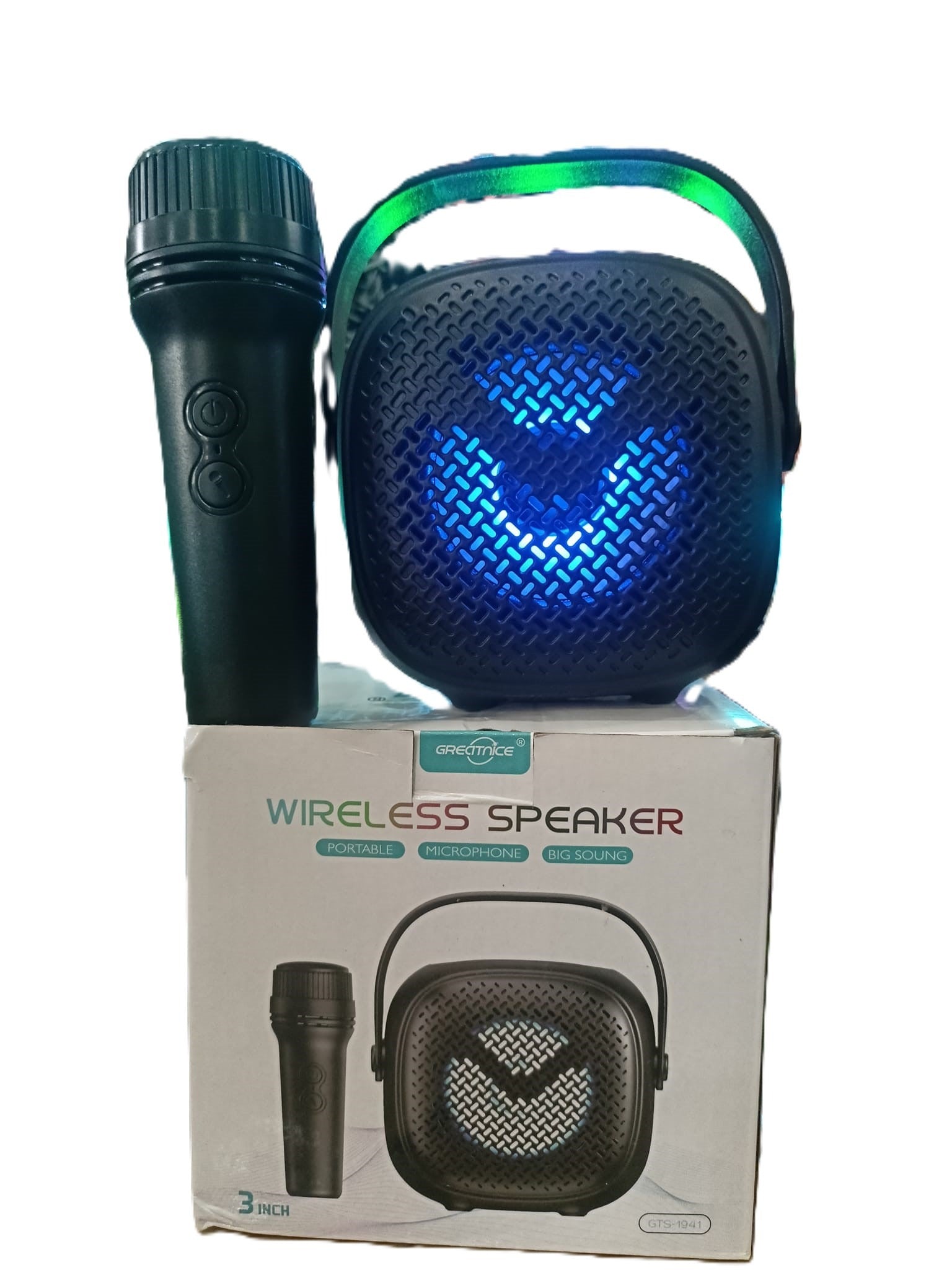 GREATNICE WIRELESS SPEAKER PORTABLE MICROPHONE BIG SOUND VOICE CHANGER MIC HD SOUND WIRELESS TECNOLOGY | Wireless Bluetooth |