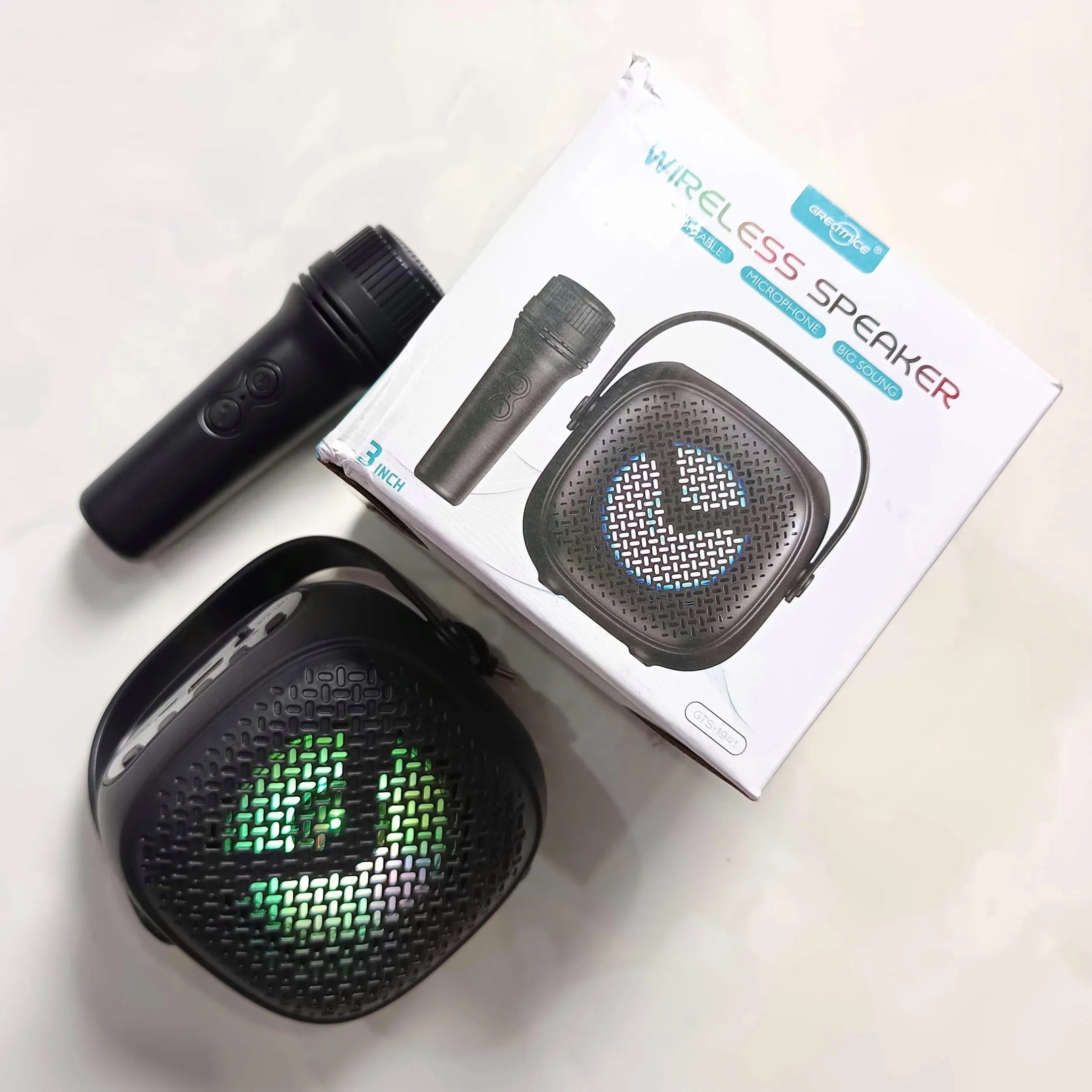 GREATNICE WIRELESS SPEAKER PORTABLE MICROPHONE BIG SOUND VOICE CHANGER MIC HD SOUND WIRELESS TECNOLOGY | Wireless Bluetooth |