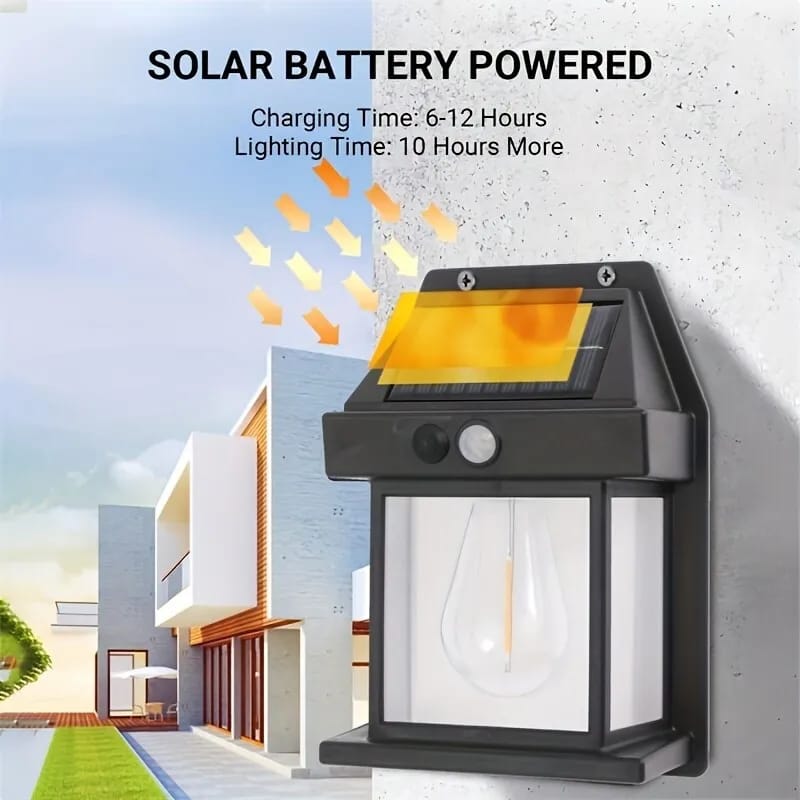 Solar Tungsten Filament Lamp | Outdoor Waterproof Intelligent Induction | Wall Lamp Courtyard Garden Villa Lighting