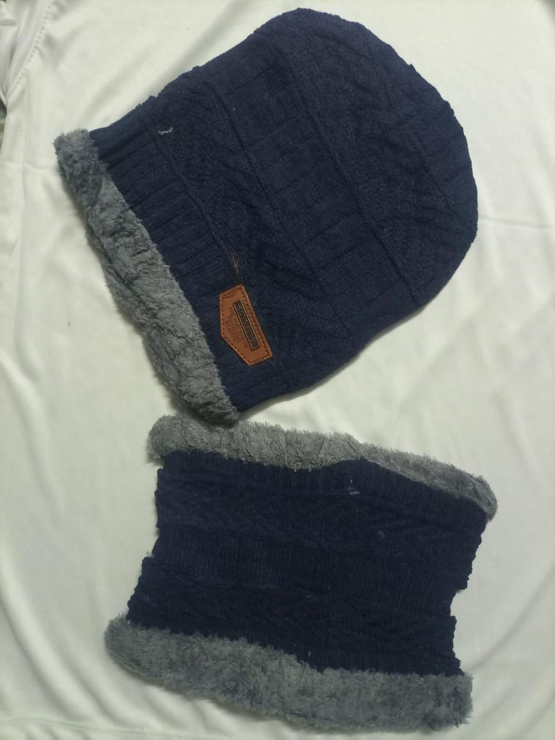 2 Pcs Wool Plain Beanie And Neck Warmer (Unisex)