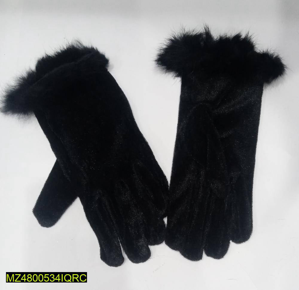 Women's Velvet Fur Gloves