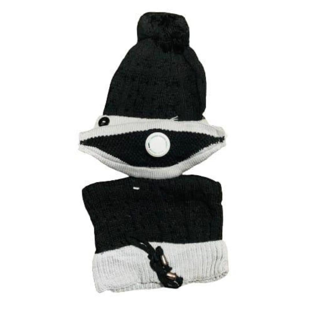 3 Pcs Denim Plain Beanie And Neck Warmer 1
