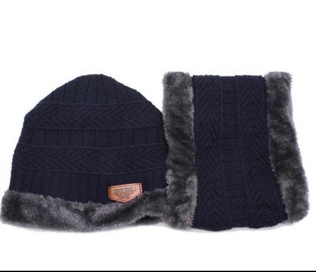 2 Pcs - Wool Beanie And Neck Warmer