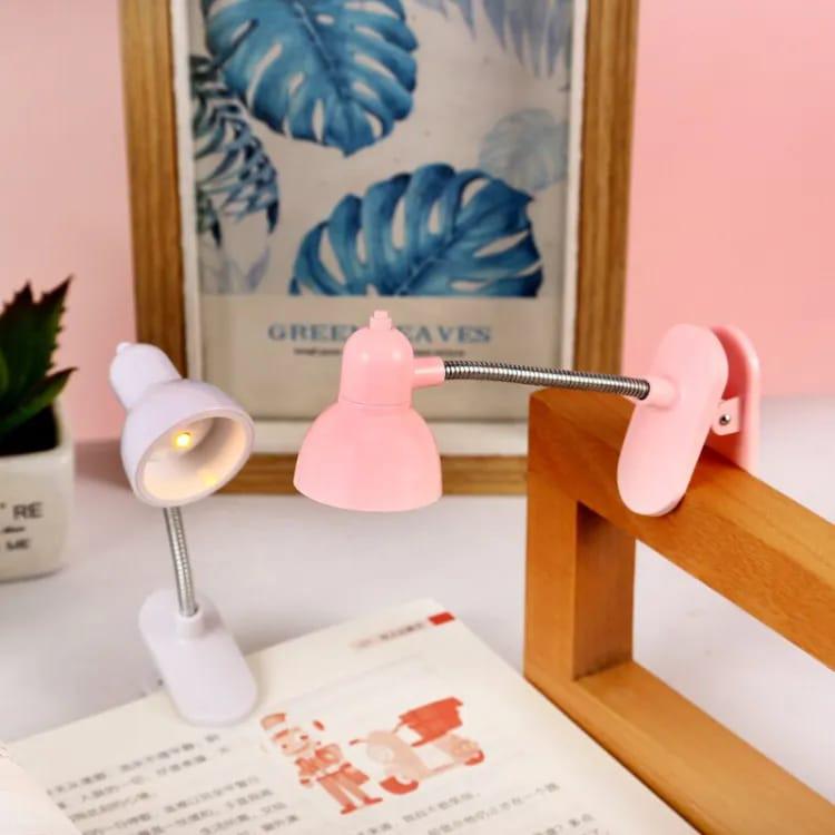 Mini LED Clamp Lamp – Portable USB-Powered Desk Light with Adjustable Flexible Neck, Strong Clamp Base, Eye-Friendly Flicker-Free Lighting for Home, Office, Bedside & Travel ( Random Color)